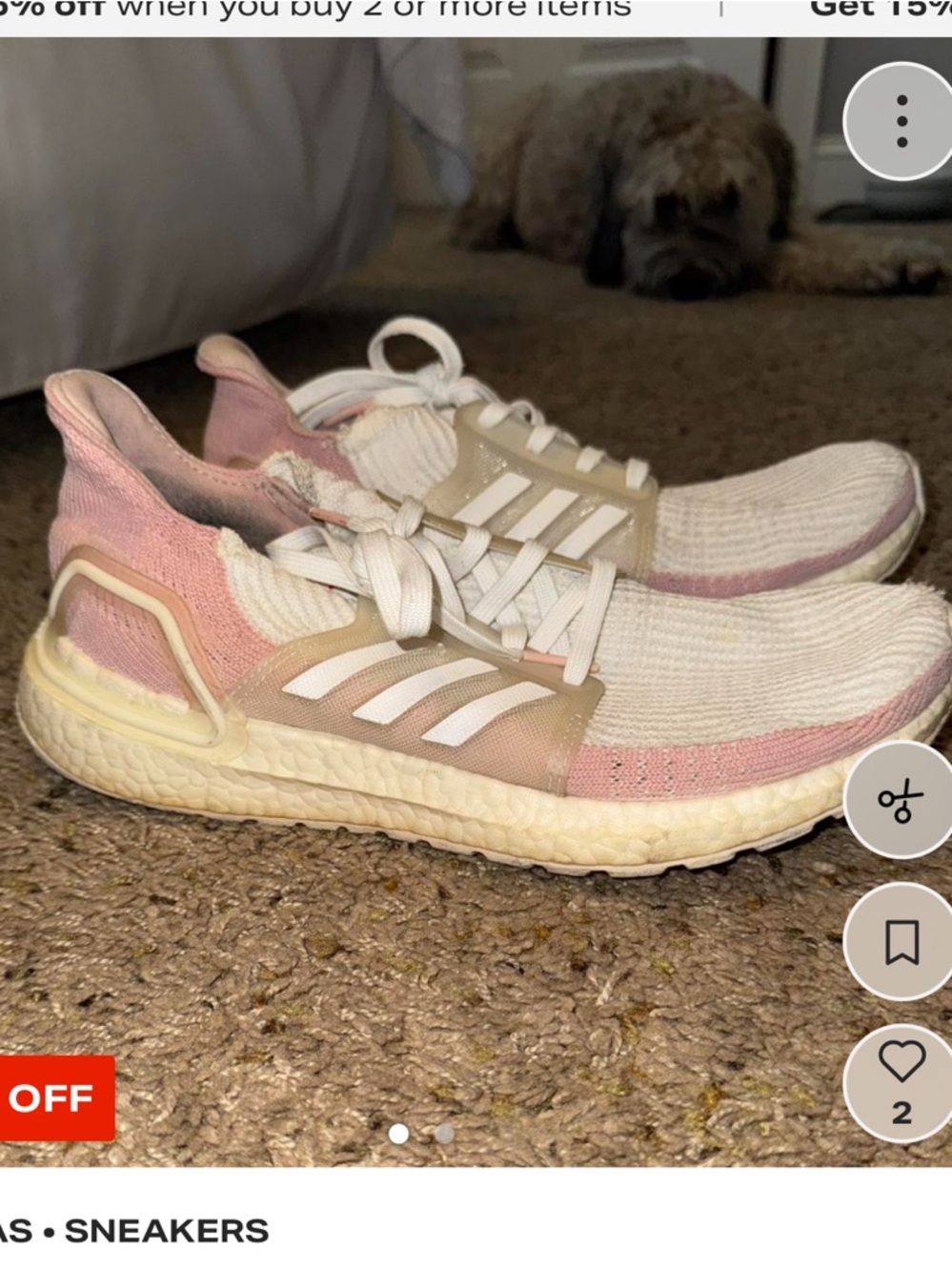 adidas Women's Ultra Boost Sneakers in Pink and White
